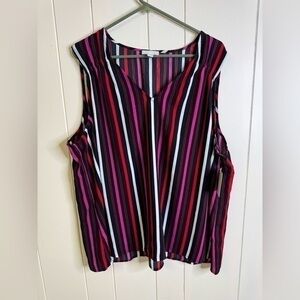 14th & Union Sleeveless Striped Top 2X